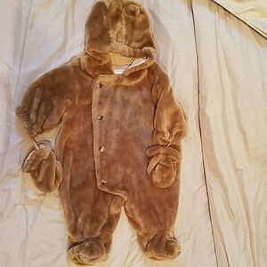 INFANT TEDDY BEAR COSTUME AND COAT (sz 6-9 mo.)